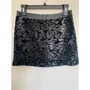 ASTR Sequin & Velvet Mini Skirt